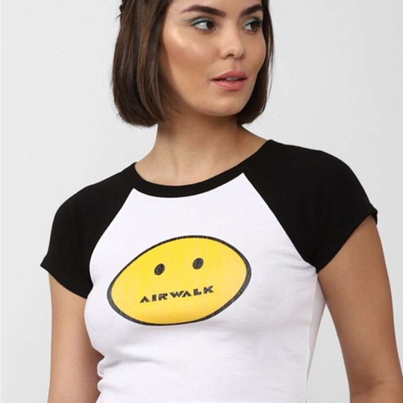 Airwalk Women's Black and White Graphic Tee - Picture 1 of 5